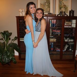 sky blue prom dress